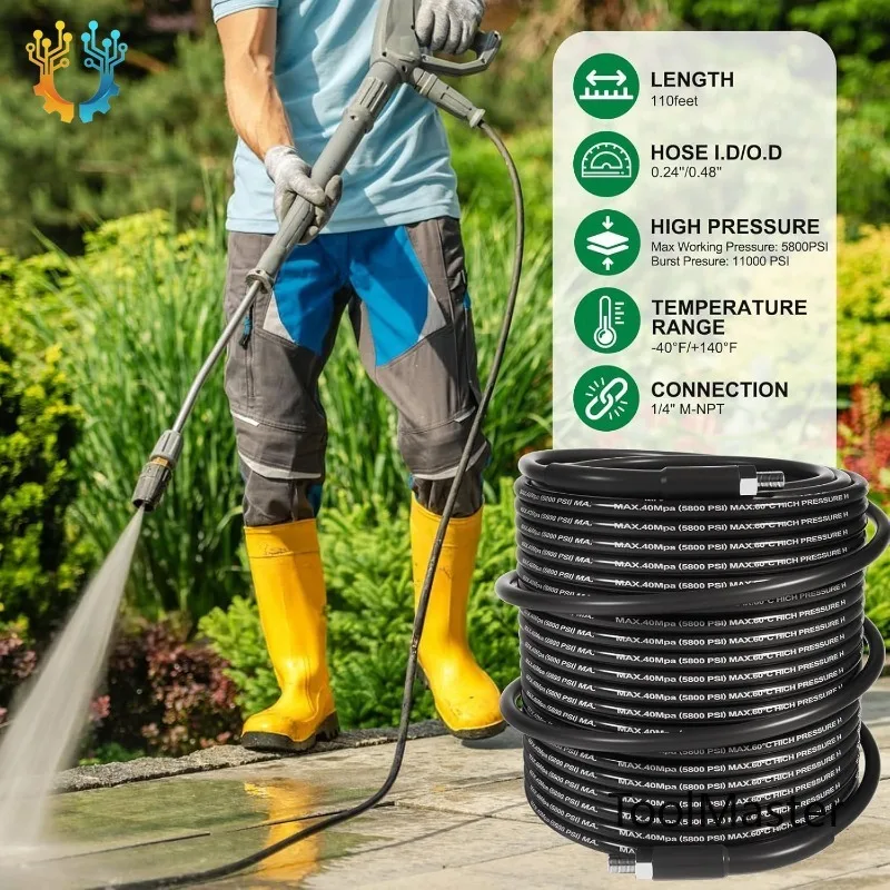 【2026】New YUJIA 110FT Sewer Jetter Kit Pressure Washer 5800PSI Drain Cleaner Hose 1/4 Inch NPT Corner Rotating Spray Jetting Noz
【2026】New YUJIA 110FT Sewer Jetter Kit Pressure Washer 5800PSI Drain Cleaner Hose 1/4 Inch NPT Corner Rotating Spray Jetting Noz