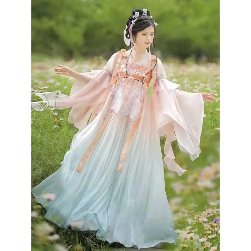 Hanfu Dress Women Chinese Ancient Traditional Hanfu Carnival Cosplay Costume Summer Hanfu Pink Purple Blue Dress Plus Size 3XL
Hanfu Dress Women Chinese Ancient Traditional Hanfu Carnival Cosplay Costume Summer Hanfu Pink Purple Blue Dress Plus Size 3XL
