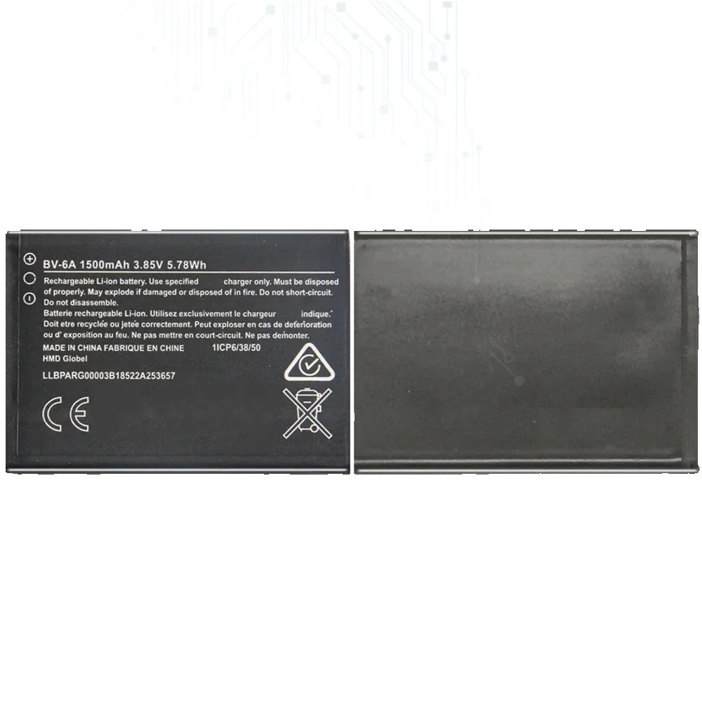 1500Mah-2000mAh Battery BV-6A BN-02 For Nokia Banana 2060 3060 5250 C5-03 8110 4G XL 4G RM-1061 RM-1030 RM-1042
1500Mah-2000mAh Battery BV-6A BN-02 For Nokia Banana 2060 3060 5250 C5-03 8110 4G XL 4G RM-1061 RM-1030 RM-1042