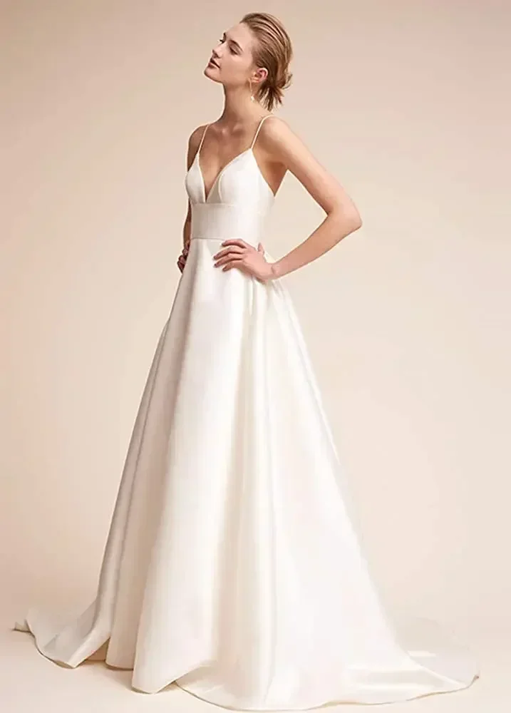 Long Dresses Satin Sleeveless Train Homecoming Prom Evening Party Gowns with Pockets Bridal Dress Custom Women's Straps Backless
Long Dresses Satin Sleeveless Train Homecoming Prom Evening Party Gowns with Pockets Bridal Dress Custom Women's Straps Backless