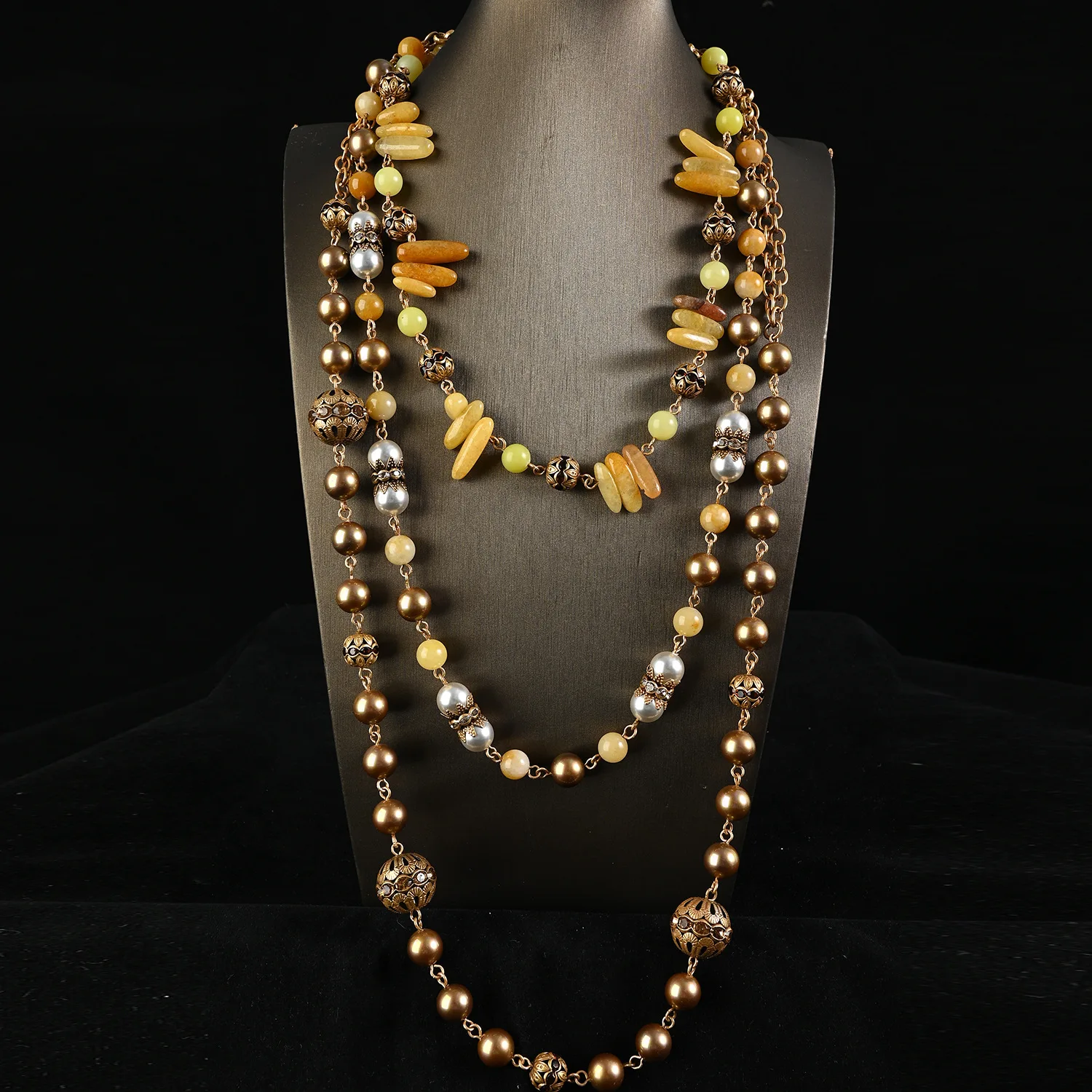 Pearl Necklace Copper Plated Antique Gold Long Natural Stone Collarbones Chain Neck Chain Jewelry Valentine's Day Gift for Women
Pearl Necklace Copper Plated Antique Gold Long Natural Stone Collarbones Chain Neck Chain Jewelry Valentine's Day Gift for Women
