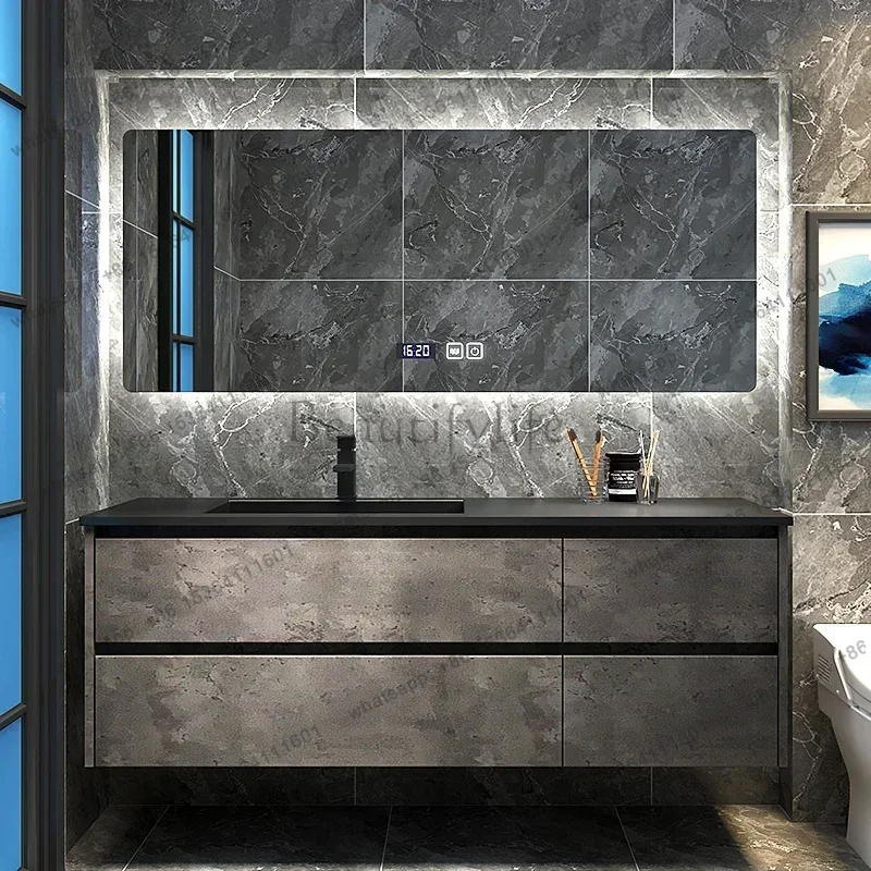 Minimalism Bathroom Cabinets Smart Vanity with Sink Mirror Cabinets Fashion Design Storage Furniture
Minimalism Bathroom Cabinets Smart Vanity with Sink Mirror Cabinets Fashion Design Storage Furniture