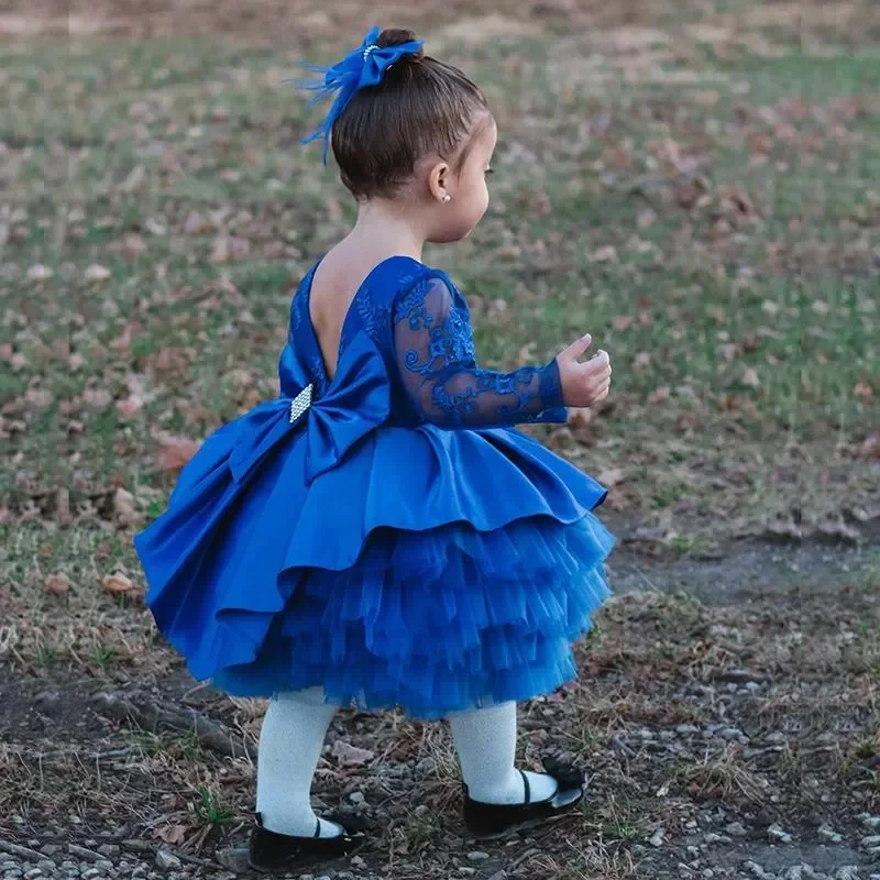 Customized Royal Blue Flower Girl Dresses For Wedding Lace Full Sleeves Puffy Toddler Birthday Party First Communion Ball Gown
Customized Royal Blue Flower Girl Dresses For Wedding Lace Full Sleeves Puffy Toddler Birthday Party First Communion Ball Gown