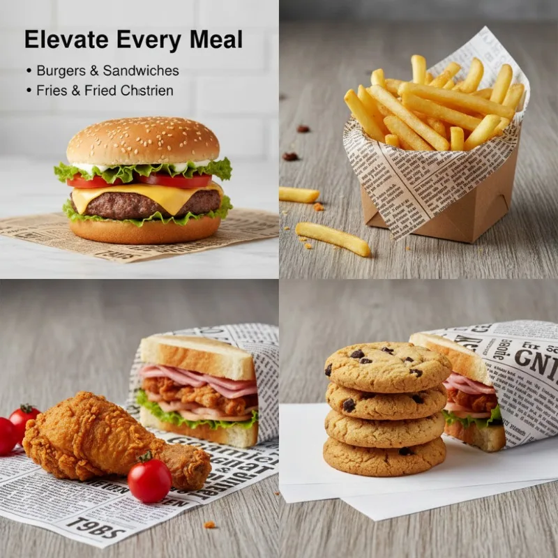 100pcs Oil-Proof Paper Food Wrapping Paper Baking Sandwich Burger Fries Fried Food Wrapping Paper Plate Mat Accessories
100pcs Oil-Proof Paper Food Wrapping Paper Baking Sandwich Burger Fries Fried Food Wrapping Paper Plate Mat Accessories