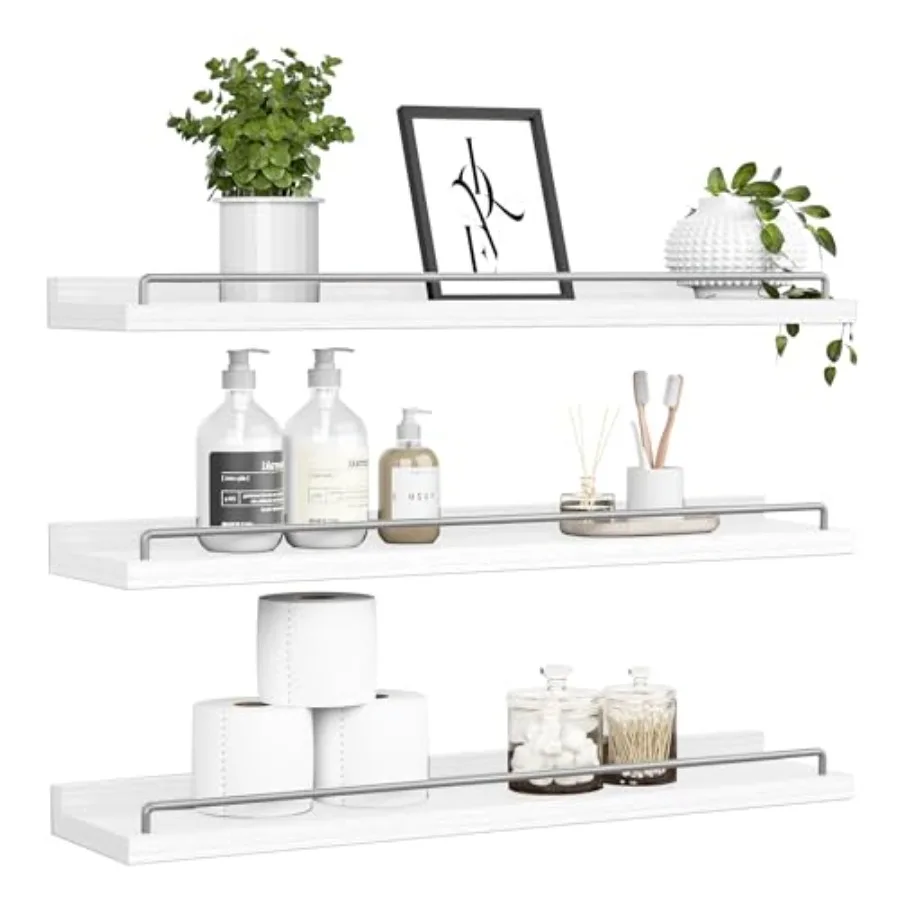 Bathroom and living room floating shelves for over-toilet and wall decor MDF wood white and grey set of 3 32 inches long farmho
Bathroom and living room floating shelves for over-toilet and wall decor MDF wood white and grey set of 3 32 inches long farmho