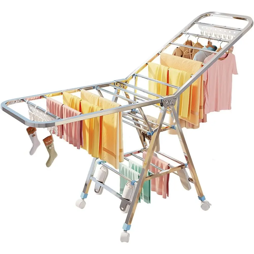 Трехъярусная напольная складная сушилка для белья из нержавеющей стали с крыльчатой конструкцией
Трехъярусная напольная складная сушилка для белья из нержавеющей стали с крыльчатой конструкцией
