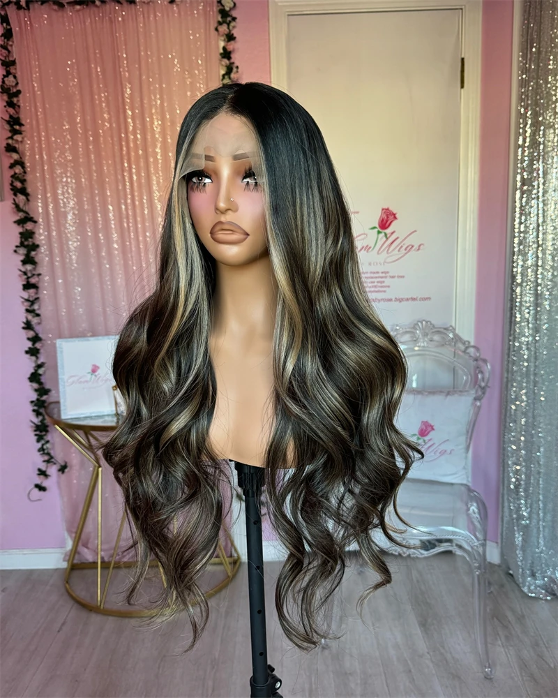 Black Honey Blonde Synthetic Lace Front Wig Realistic Natural Looking Wig Preplucked Hairline Body Wave For White Black Women
Black Honey Blonde Synthetic Lace Front Wig Realistic Natural Looking Wig Preplucked Hairline Body Wave For White Black Women