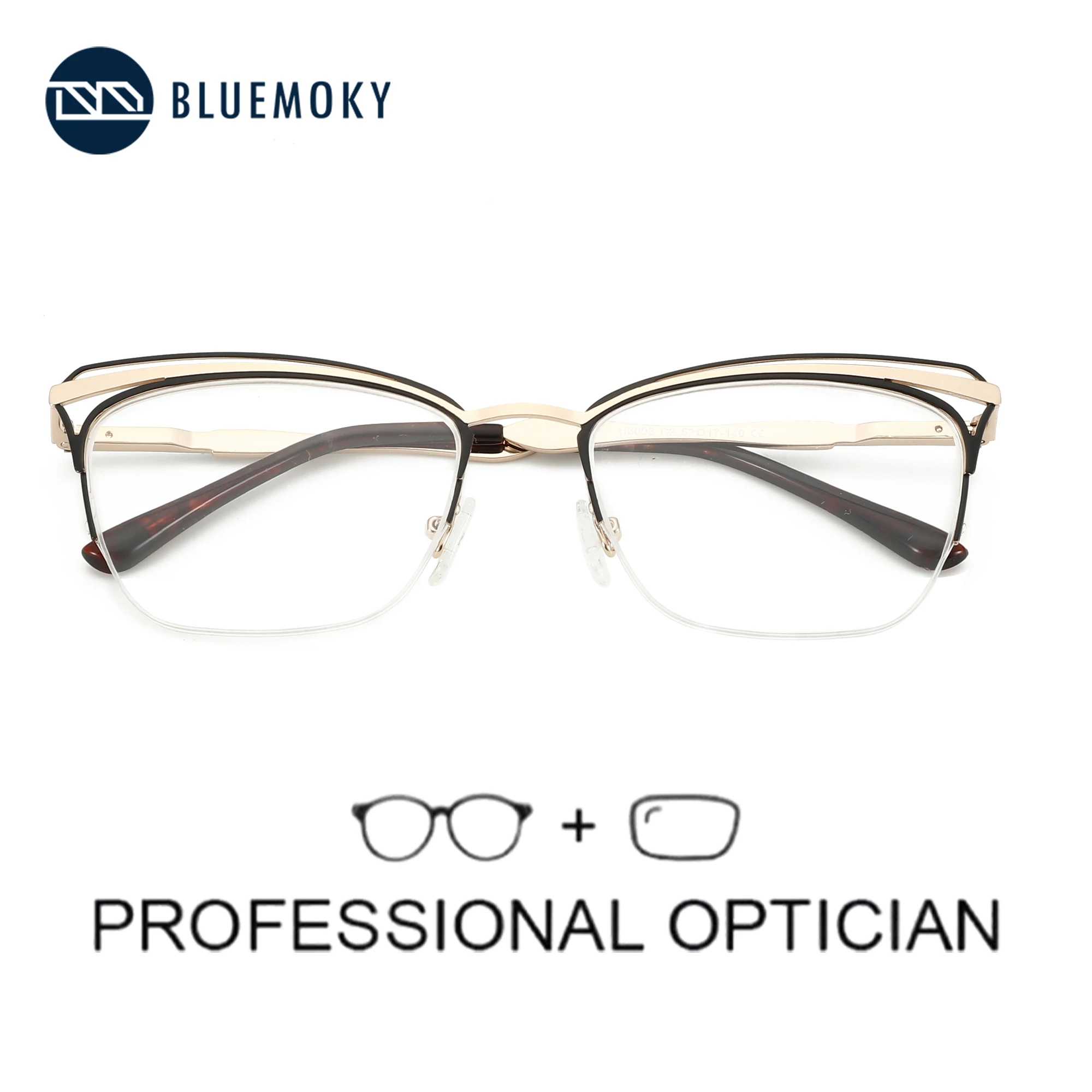 BLUEMOKY (M Size) Fashion Butterfly Progressive Prescription Glasses High-quality Metal Photochromic Optical Eyewear for Women
BLUEMOKY (M Size) Fashion Butterfly Progressive Prescription Glasses High-quality Metal Photochromic Optical Eyewear for Women