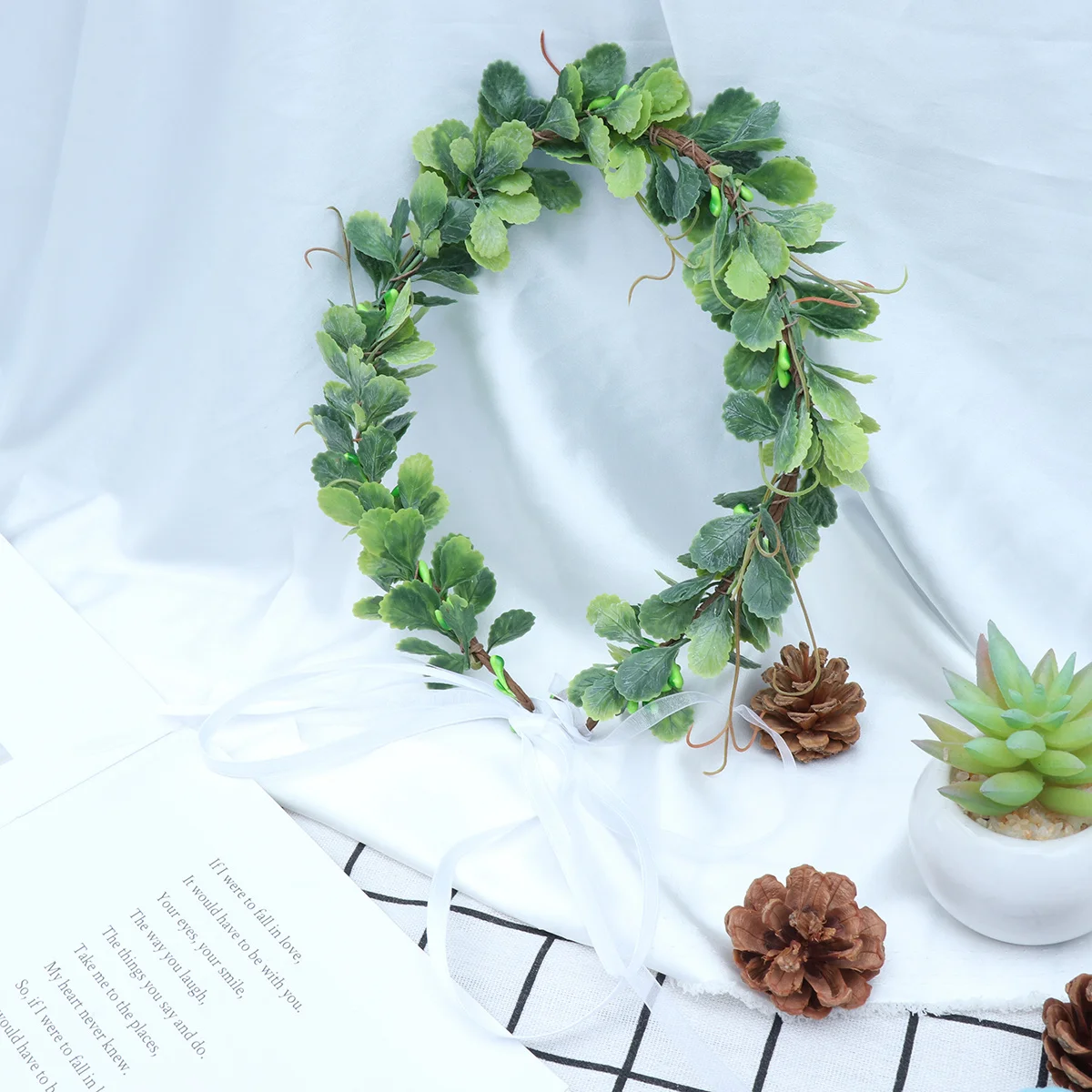 Green Leaf Headband Durable Plastic Artificial Garland String Fix Wedding Festival Photography Woman Bride Headband
Green Leaf Headband Durable Plastic Artificial Garland String Fix Wedding Festival Photography Woman Bride Headband