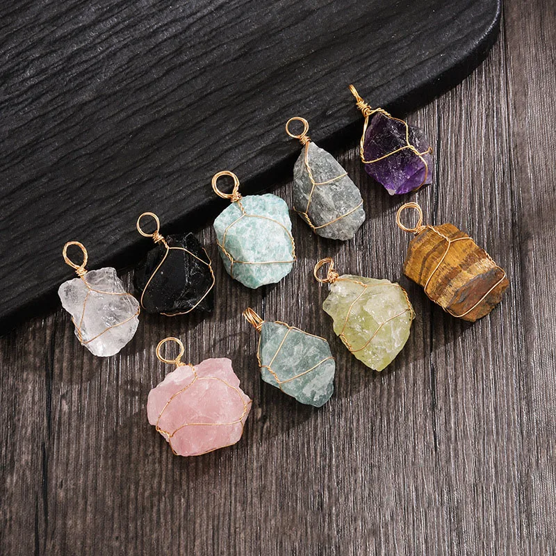 5Pcs Natural Irregular Amethyst Pendants Raw Stone Wire Wrapped Necklace DIY Jewelry For Bracelets Necklaces Bag Accessories
5Pcs Natural Irregular Amethyst Pendants Raw Stone Wire Wrapped Necklace DIY Jewelry For Bracelets Necklaces Bag Accessories