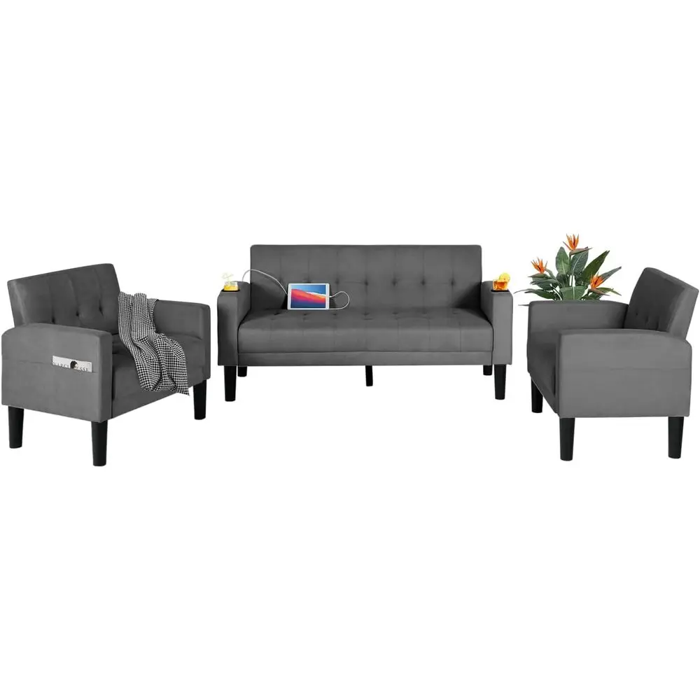 Диван-секционный для гостиной, серый, тканевый, 2-местный + 1-местный + 1-местный, с USB-портами и подстаканниками
Диван-секционный для гостиной, серый, тканевый, 2-местный + 1-местный + 1-местный, с USB-портами и подстаканниками