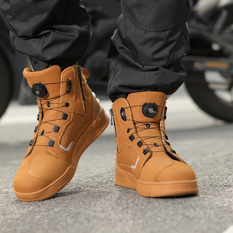 Leather Motorcycle Men's Genuine Moto Protective Ankle Short Boots Motocross Breathable Anti Drop Riding Travel Racing Shoes
Leather Motorcycle Men's Genuine Moto Protective Ankle Short Boots Motocross Breathable Anti Drop Riding Travel Racing Shoes