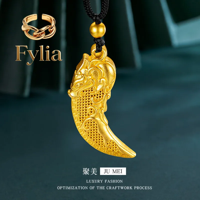 Fylia Jewelry Fylia Jewelry Fylia Jewelry Luxury 24K 9999 Pure Gold real gold Men's and Women's Hollow Wolf Tooth Pendant T
Fylia Jewelry Fylia Jewelry Fylia Jewelry Luxury 24K 9999 Pure Gold real gold Men's and Women's Hollow Wolf Tooth Pendant T