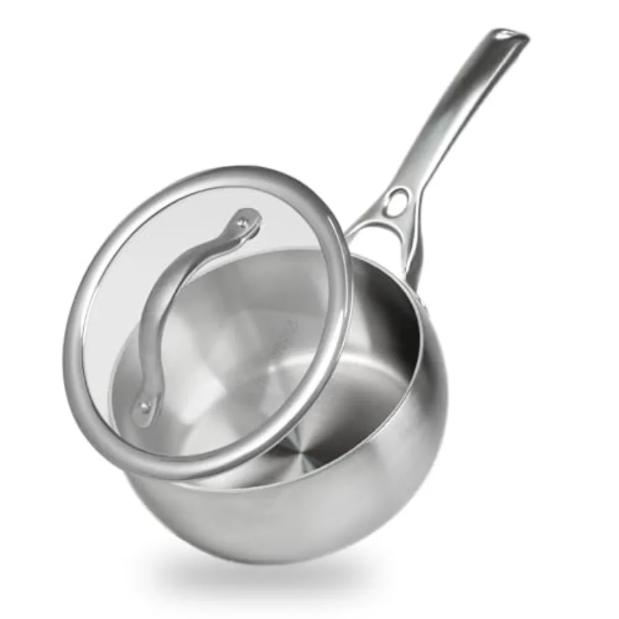 18/10 Stainl Steel Sauan 1.5 Quart Small Sauce Pan wit Clear Glass Lid 3mm Tickn eavy Duty Sauce Pot wit Stay-Cool andles Induc
18/10 Stainl Steel Sauan 1.5 Quart Small Sauce Pan wit Clear Glass Lid 3mm Tickn eavy Duty Sauce Pot wit Stay-Cool andles Induc