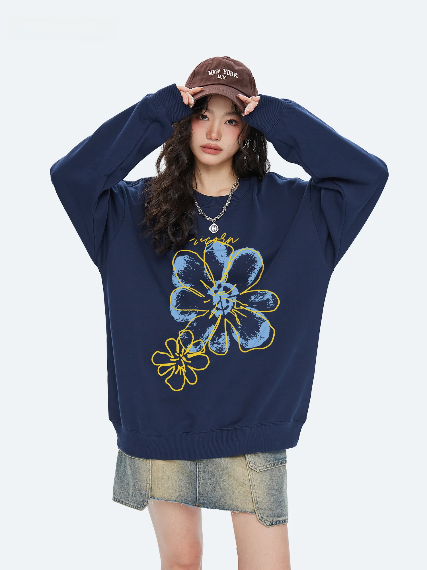 Capricorn American Style round Neck Fleece Lined Loose Women's Sweatshirt Floral Print Comfortable Casual Outerwear
Capricorn American Style round Neck Fleece Lined Loose Women's Sweatshirt Floral Print Comfortable Casual Outerwear