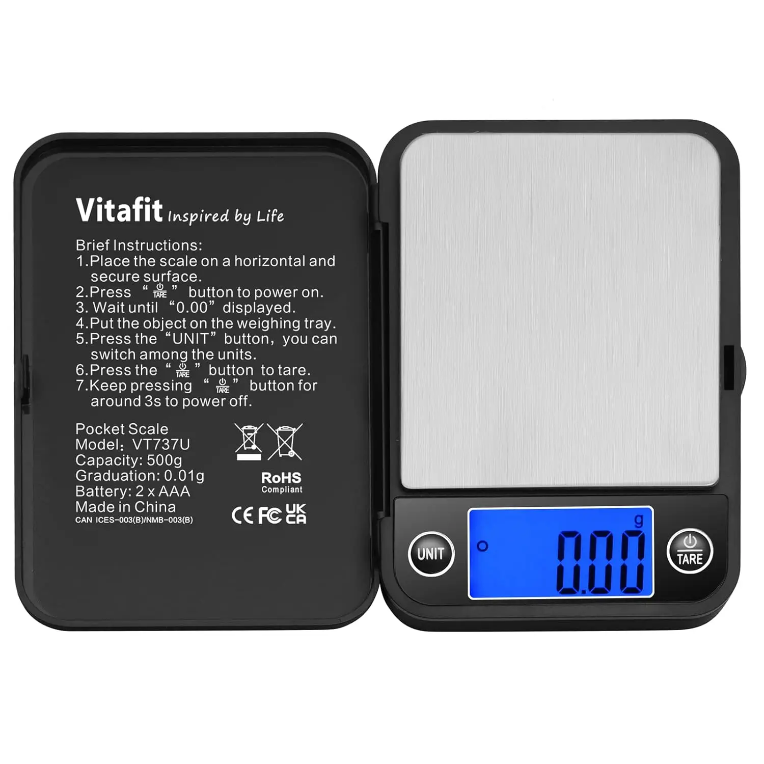 500g Digital Pocket Scale, 0.01g Accuracy, Multifunction Lab Food Kitchen Jewelry
500g Digital Pocket Scale, 0.01g Accuracy, Multifunction Lab Food Kitchen Jewelry