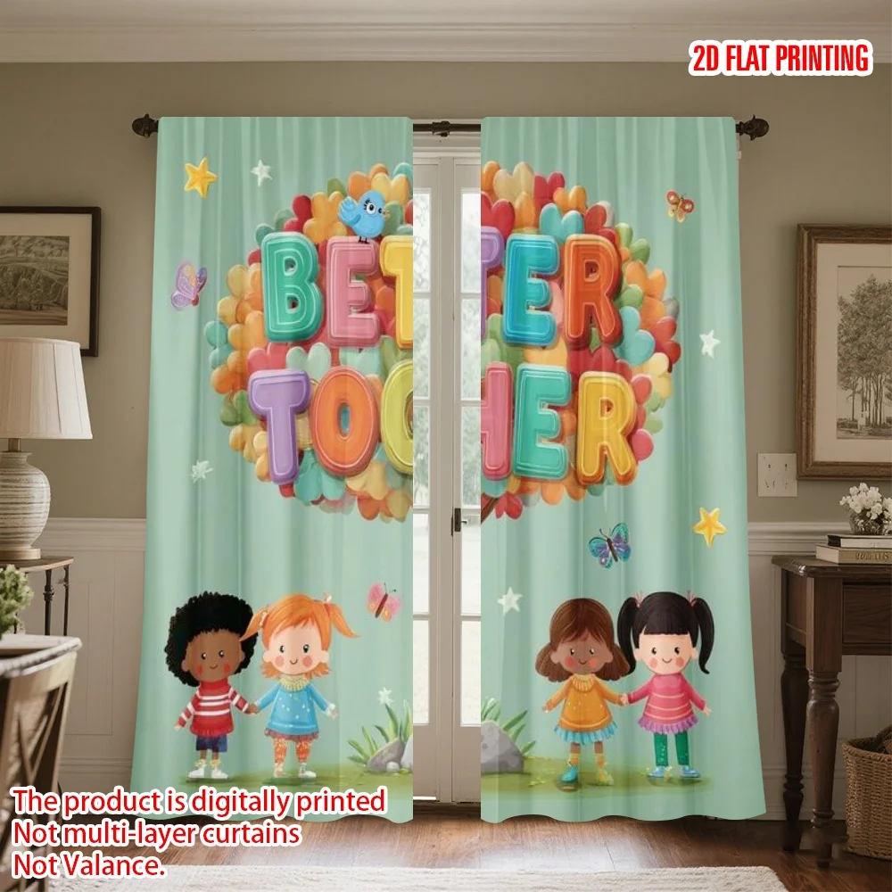 2D flat printing 2pcs Curtain Window Curtains Colorful Heart Tree Digital Printed Polyester Drapes Festive Holiday Perfect for
2D flat printing 2pcs Curtain Window Curtains Colorful Heart Tree Digital Printed Polyester Drapes Festive Holiday Perfect for