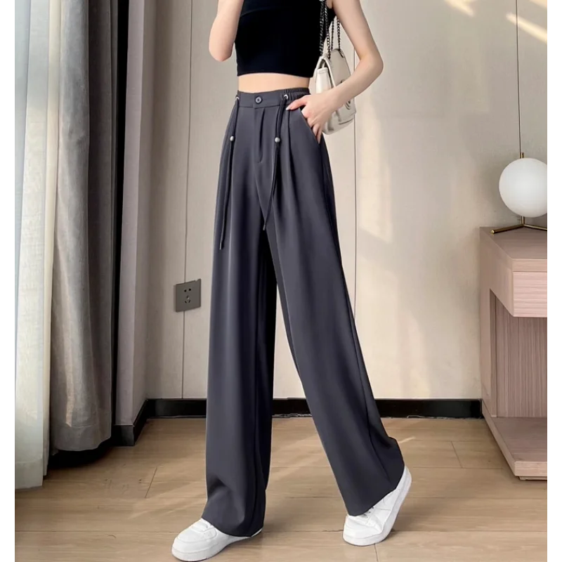 Gray Wide-leg Pants Women in Spring Autumn New High-waist Casual Narrow Version Straight-leg Pants High-end Drape Suit Pants
Gray Wide-leg Pants Women in Spring Autumn New High-waist Casual Narrow Version Straight-leg Pants High-end Drape Suit Pants