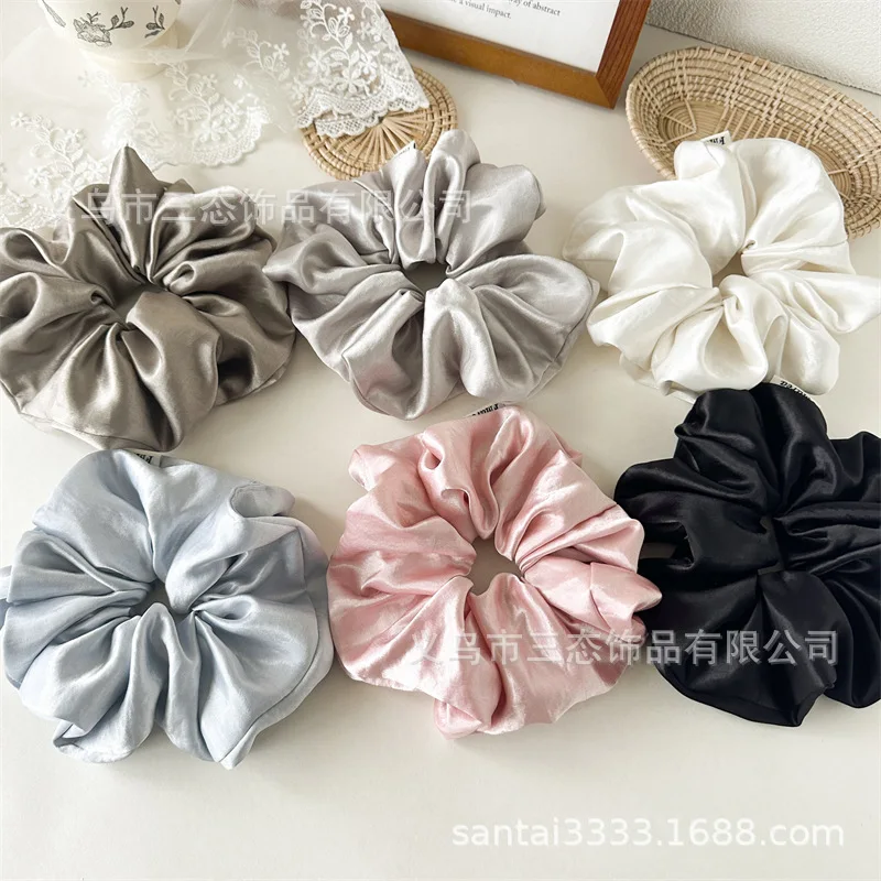 French solid color mercerized satin large intestine hair band women's hair rope versatile headrope rubber band hair accessories
French solid color mercerized satin large intestine hair band women's hair rope versatile headrope rubber band hair accessories