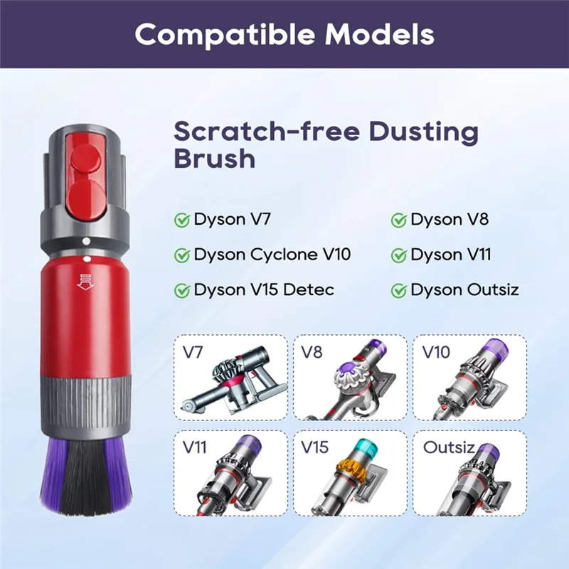 Для Dyson V7 V8 V10 V11 V15 аксессуары для пылесоса триггерный замок бесследная щетка для пыли без царапин
Для Dyson V7 V8 V10 V11 V15 аксессуары для пылесоса триггерный замок бесследная щетка для пыли без царапин