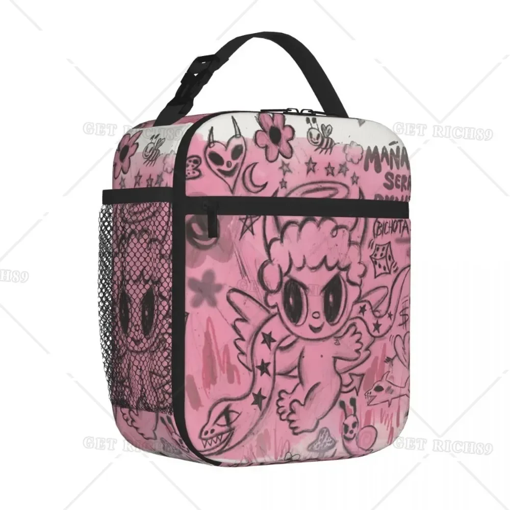 Pink Cute Evil Insulated Lunch Bags Portable Thermal Lunch Box Tote Bag with Side Pocket for Woman Girls Kids Work Picnic School 
Pink Cute Evil Insulated Lunch Bags Portable Thermal Lunch Box Tote Bag with Side Pocket for Woman Girls Kids Work Picnic School