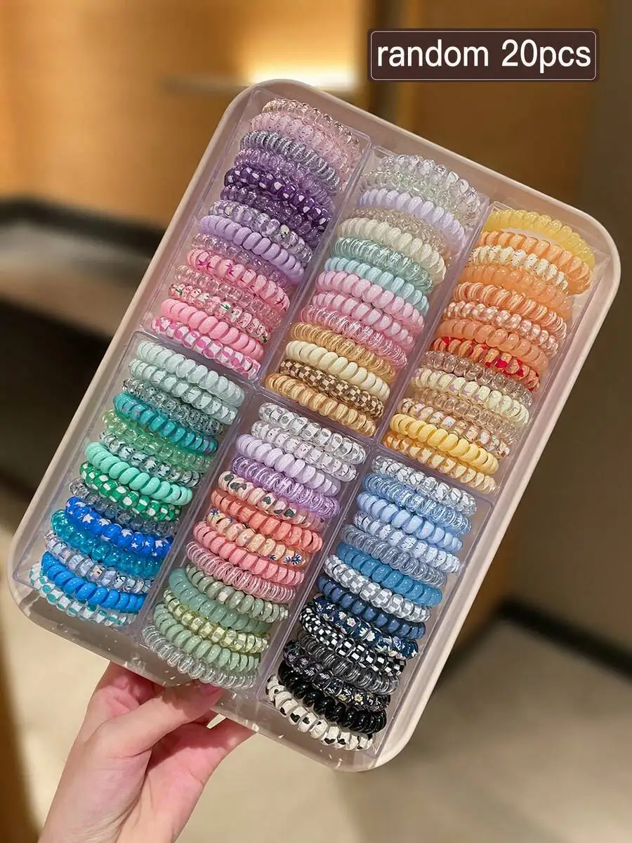20Pcs Random Color Spiral Hair Ties High Elasticity Scrunchies Women Hair Accessories Daily Casual Outdoor
20Pcs Random Color Spiral Hair Ties High Elasticity Scrunchies Women Hair Accessories Daily Casual Outdoor