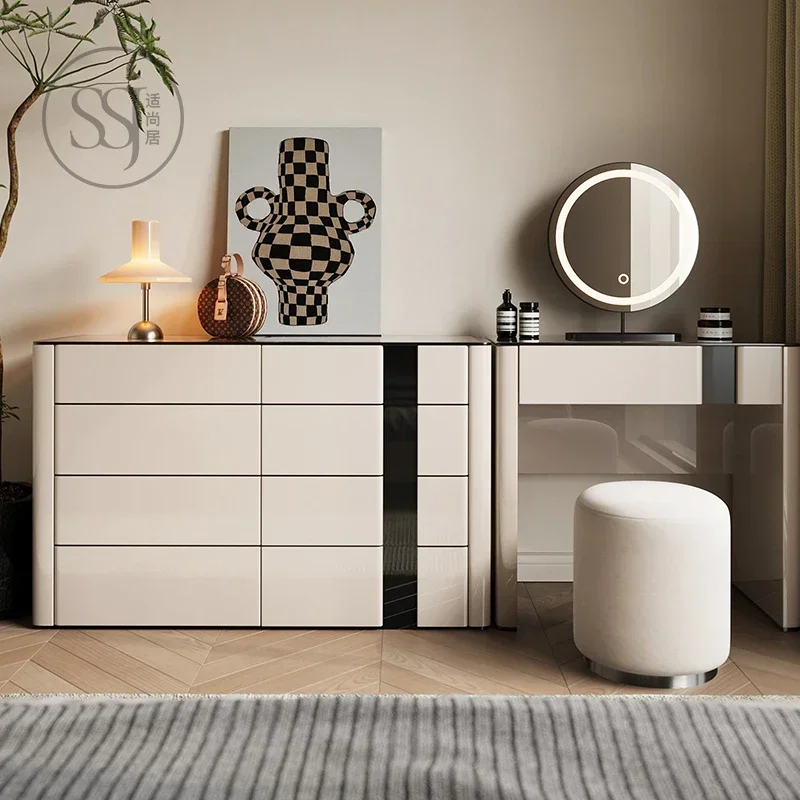 LJYFrench cream style retro dresser chest cabinet integrated modern simple bedroom end of bed
LJYFrench cream style retro dresser chest cabinet integrated modern simple bedroom end of bed