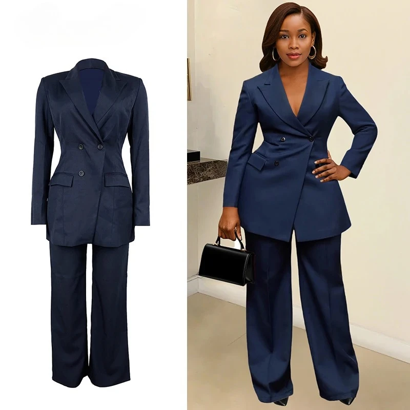 Women's Casual Blazer Suit Set Slim Long Sleeve Coats Tops and Straight Pants 2 Pieces Elegant Office Autumn Work Outfit
Women's Casual Blazer Suit Set Slim Long Sleeve Coats Tops and Straight Pants 2 Pieces Elegant Office Autumn Work Outfit