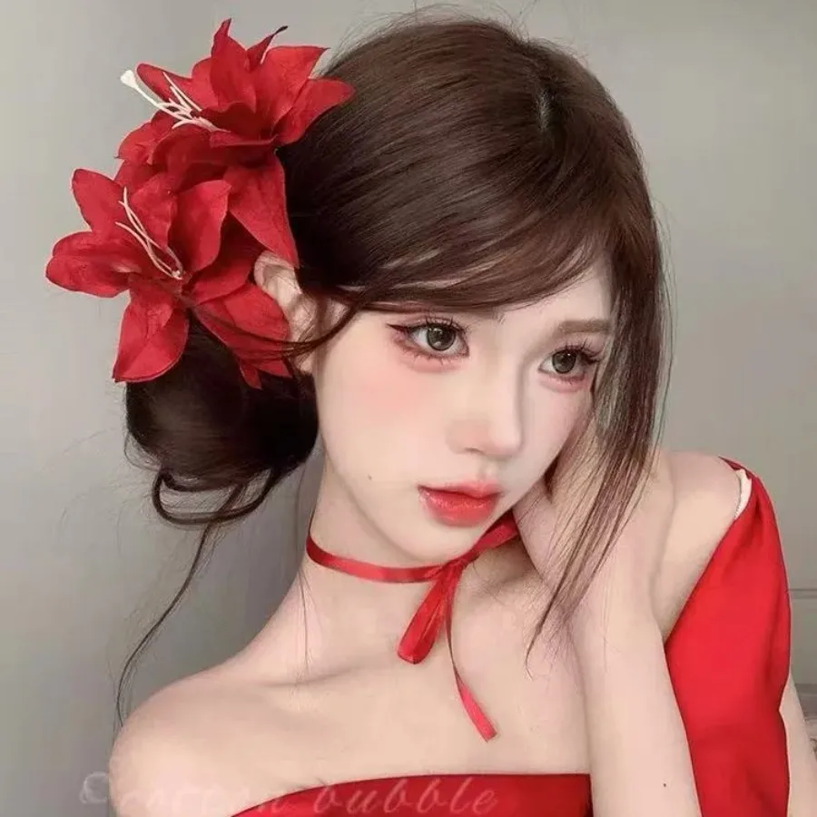 Women's New Hair Clips Super Ethereal Atmosphere Red Rose Flower Hair Clip Vacation Style Seaside Hair Clip Sexy Red Rose Clips
Women's New Hair Clips Super Ethereal Atmosphere Red Rose Flower Hair Clip Vacation Style Seaside Hair Clip Sexy Red Rose Clips