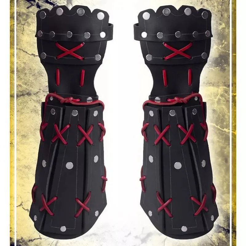 Cross Border Medieval Leather Knight Bracers Vintage Long Gloves Steampunk Carnival Lace Up Bracers
Cross Border Medieval Leather Knight Bracers Vintage Long Gloves Steampunk Carnival Lace Up Bracers