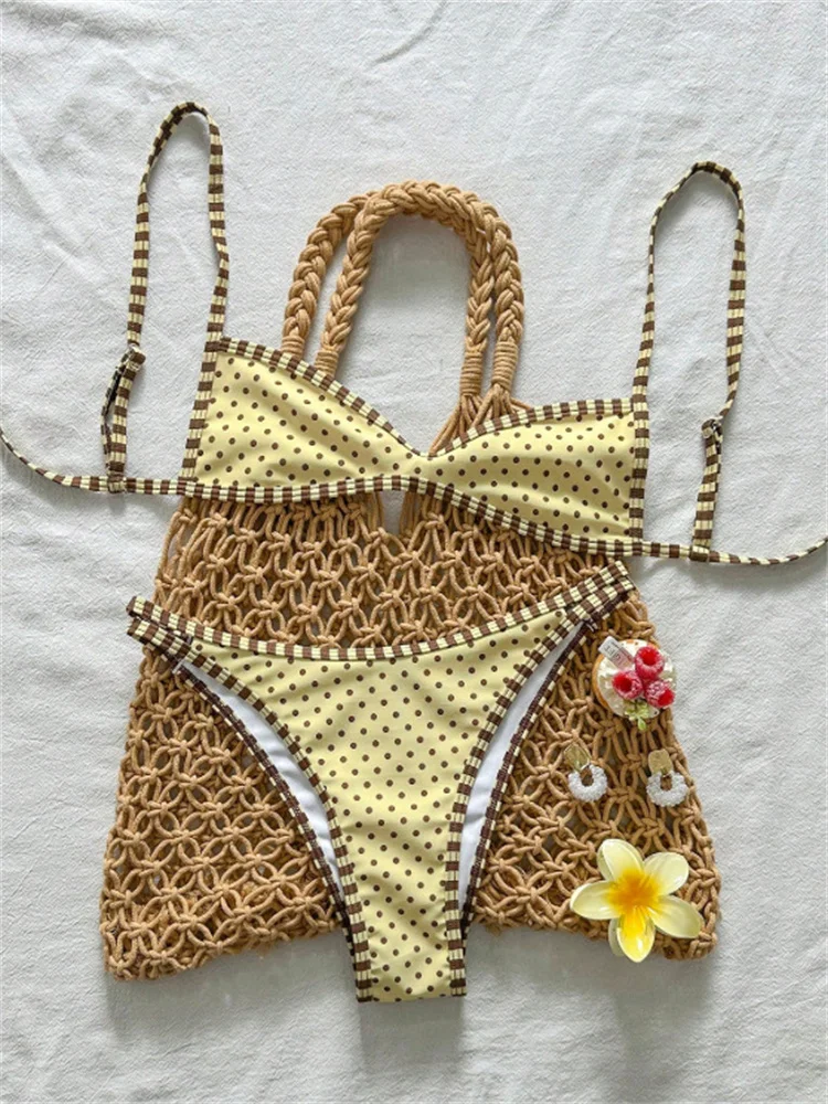 Sexy Yellow Polka Dot Print Micro Bikini 2026 Women Pleate Push Up Bra Hollow Out Thong Swimsuit Beach Bathing Suit Swimwear
Sexy Yellow Polka Dot Print Micro Bikini 2026 Women Pleate Push Up Bra Hollow Out Thong Swimsuit Beach Bathing Suit Swimwear