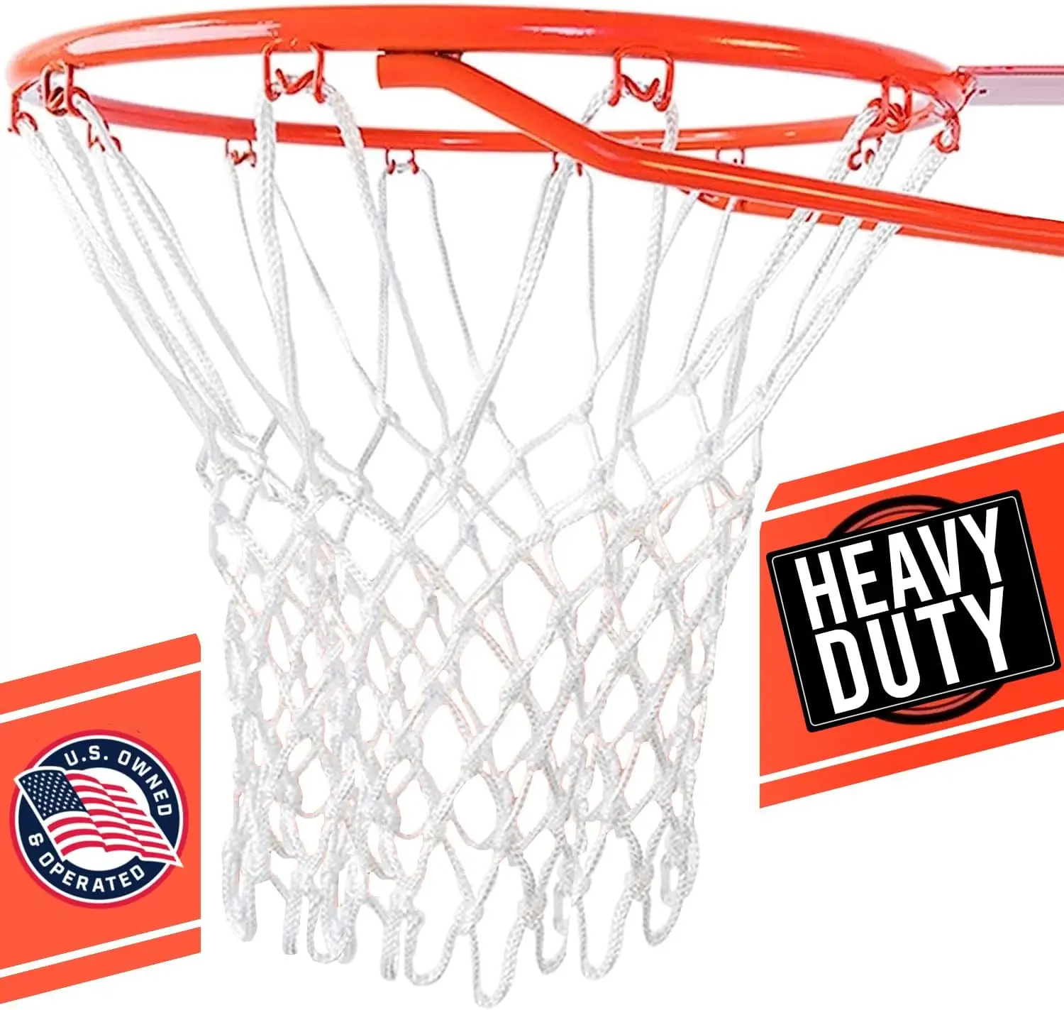 Heavy Duty Basketball Net Replacement - 12 Loops, All Weather, Anti Whip, Fits Standard Rims
Heavy Duty Basketball Net Replacement - 12 Loops, All Weather, Anti Whip, Fits Standard Rims