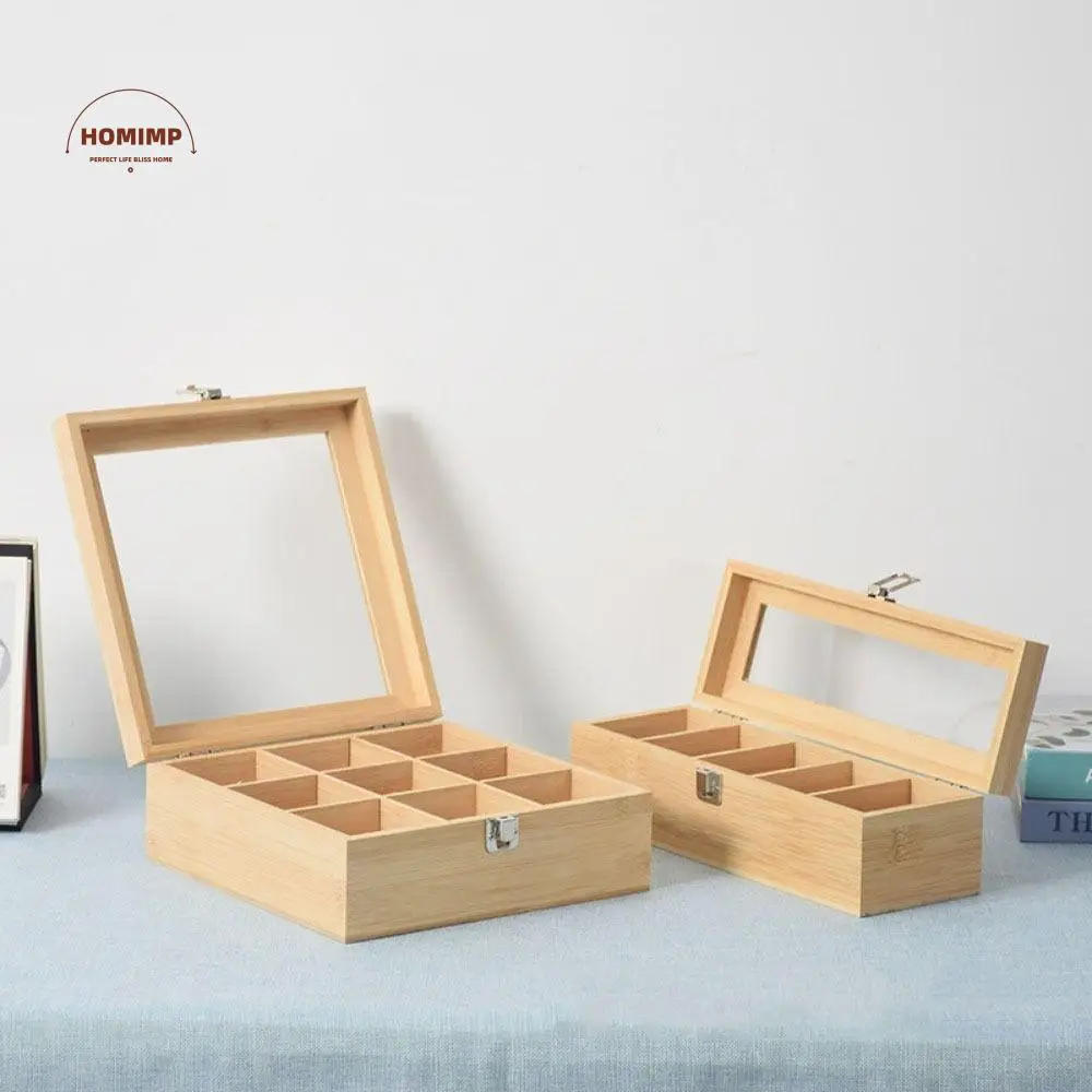Wooden Tea Bag Storage Boxes Dustproof 5/9 Grids Jewelry Organizer Rectangular Acrylic Lid Tea Box Holder Kitchen Bar
Wooden Tea Bag Storage Boxes Dustproof 5/9 Grids Jewelry Organizer Rectangular Acrylic Lid Tea Box Holder Kitchen Bar