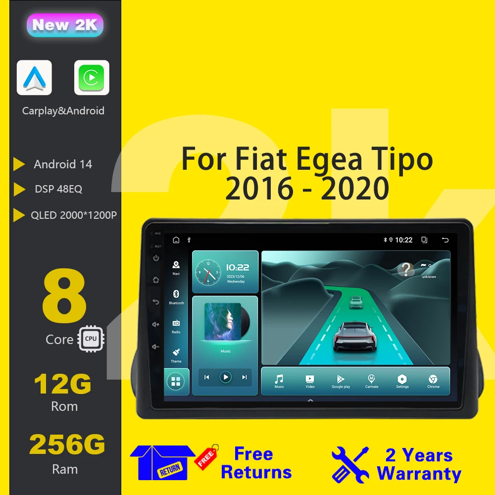 Android 14 For Fiat Egea Tipo 2016 - 2020 Carplay Multimedia Player IPS LED 8 CORE 2 DIN 5G Wifi
Android 14 For Fiat Egea Tipo 2016 - 2020 Carplay Multimedia Player IPS LED 8 CORE 2 DIN 5G Wifi