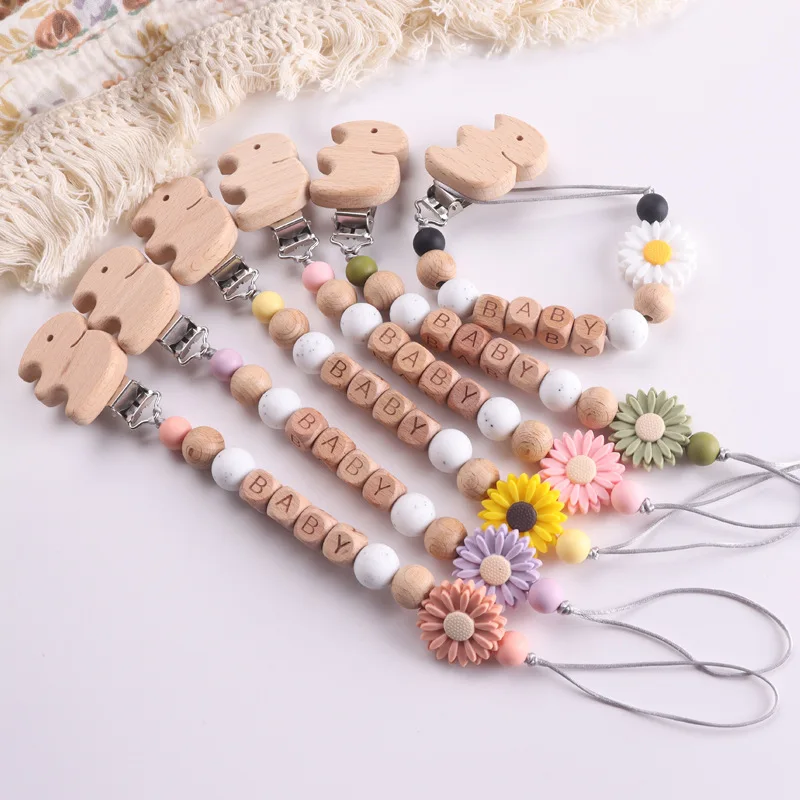 Baby Personalized Name Wooden Pacifier Chain Silicone Daisy Dummy Holder Chains Babies Nipple Clips Nursing Chew Teething Toys
Baby Personalized Name Wooden Pacifier Chain Silicone Daisy Dummy Holder Chains Babies Nipple Clips Nursing Chew Teething Toys