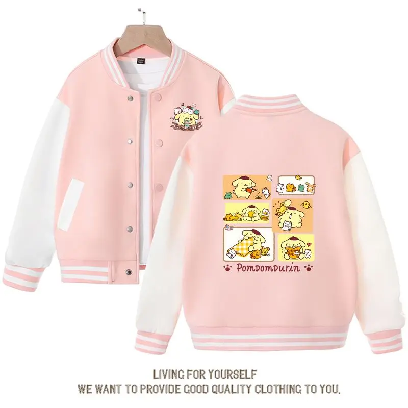Sanrios kawaii Anime Pom Pom Purin Cute Cartoon Girls Baseball Uniform Spring Autumn New Kids Loose Sports Coat Birthday Gift
Sanrios kawaii Anime Pom Pom Purin Cute Cartoon Girls Baseball Uniform Spring Autumn New Kids Loose Sports Coat Birthday Gift