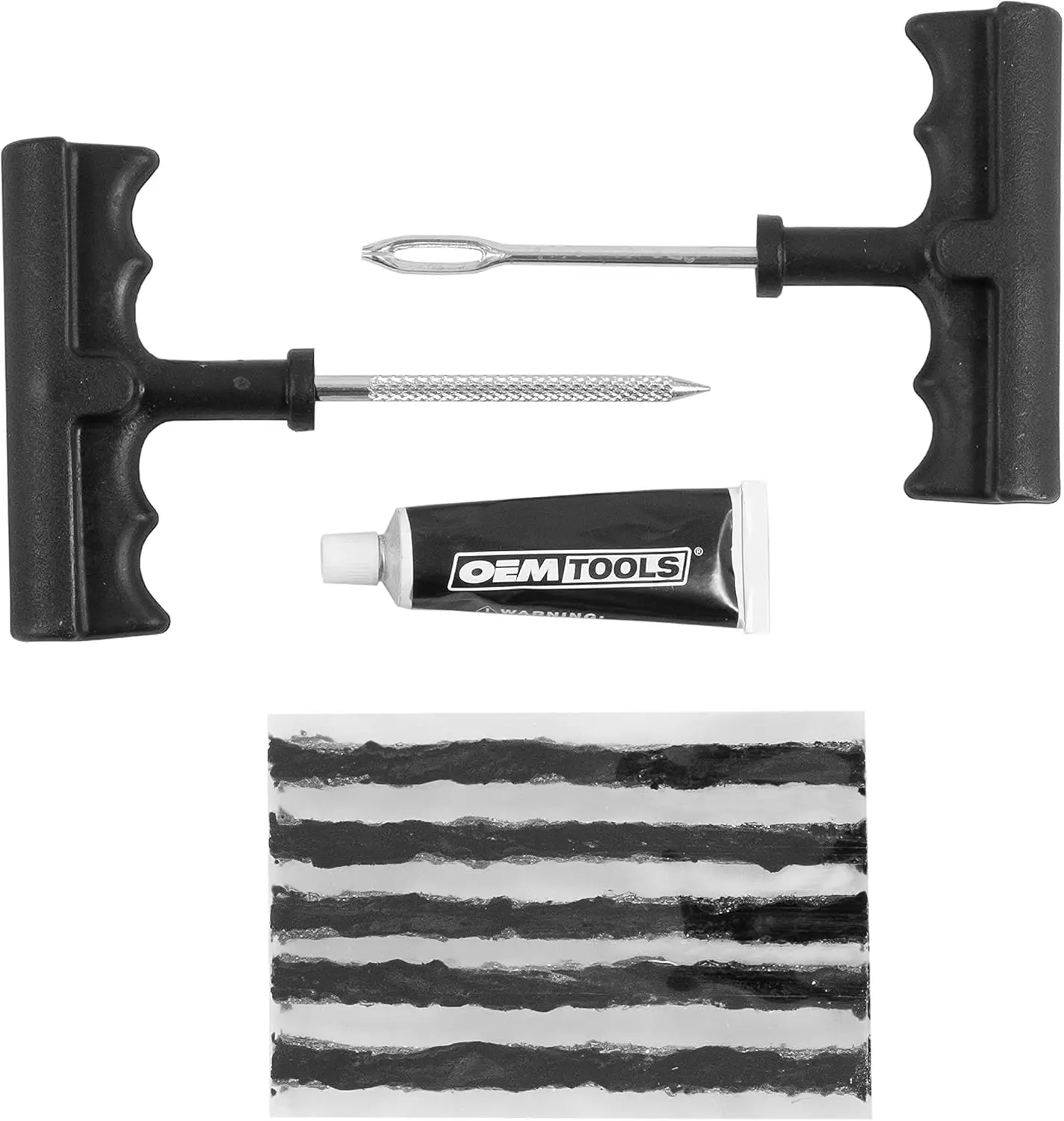 Tire Plug Kit 8-Pc, T-Handle Repair Tools for Tubeless Tires, Cars, Trucks, ATVs, Lawnmowers, Flat Tire Emergency Kit
Tire Plug Kit 8-Pc, T-Handle Repair Tools for Tubeless Tires, Cars, Trucks, ATVs, Lawnmowers, Flat Tire Emergency Kit