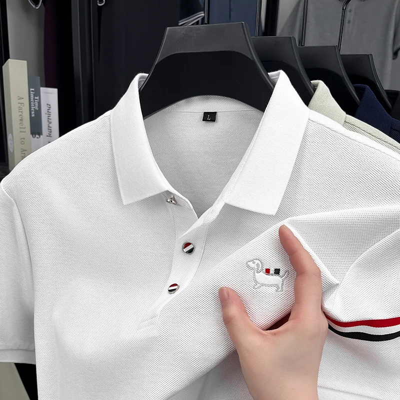 100% pure cotton men's short sleeved polo shirt 2025summer new fashion embroidered puppy top golf top casual business T-shirt
100% pure cotton men's short sleeved polo shirt 2025summer new fashion embroidered puppy top golf top casual business T-shirt