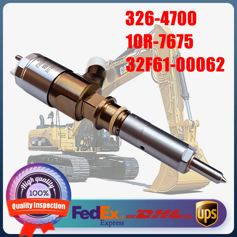 High Quality 326-4700 10R-7675 32F61-00062 Diesel Common Rail Injector For Caterpillar 320D 320DL 323D 321D C6.4 Engine 
High Quality 326-4700 10R-7675 32F61-00062 Diesel Common Rail Injector For Caterpillar 320D 320DL 323D 321D C6.4 Engine