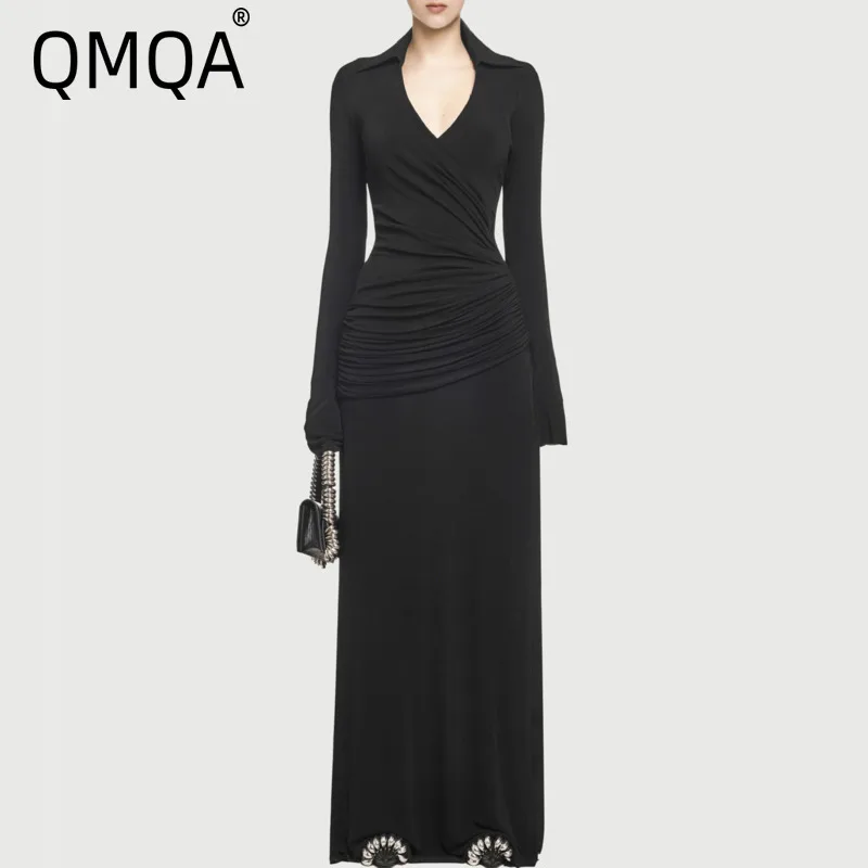 QMQA Fashion Women's Elegant Pleated Dress Lapel Long Sleeve High Waist Slimming Solid Maxi Dresses 2025 Spring New Clothes M147
QMQA Fashion Women's Elegant Pleated Dress Lapel Long Sleeve High Waist Slimming Solid Maxi Dresses 2025 Spring New Clothes M147