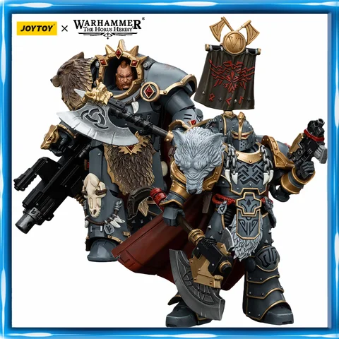 [W MAGAZYNIE] JOYTOY Warhammer 30K 1/18 figurka Space Wolves Legion PraetorHvarl czerwone ostrze figurki Anime zabawki