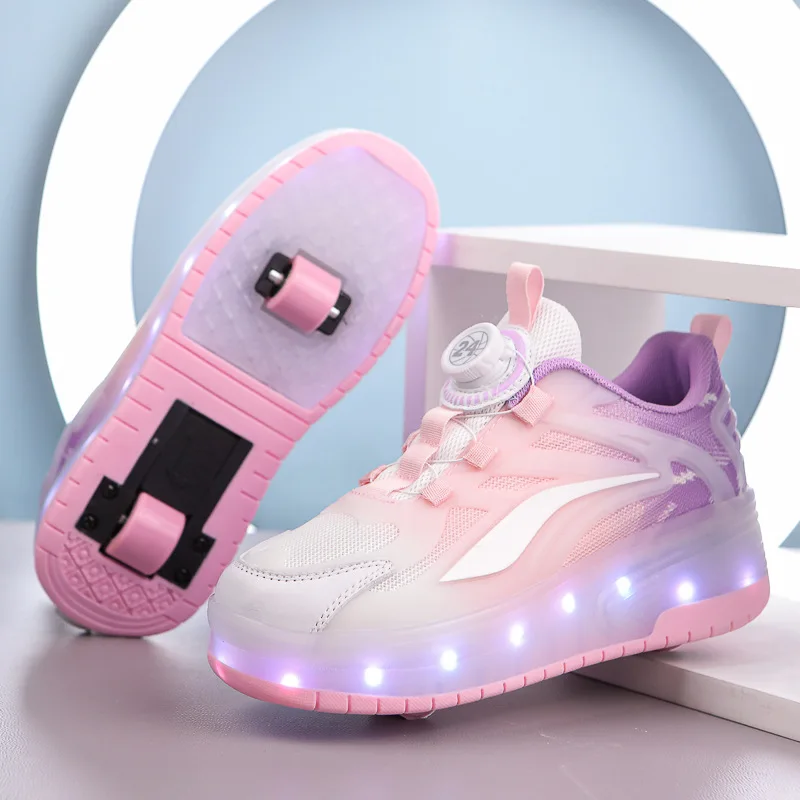 LED Glowing Dual-Wheel Roller Shoes for Boys Men, Light-Up Flashing Skate Sneakers, Breathable Cool Ventilation Sturdy Durable
LED Glowing Dual-Wheel Roller Shoes for Boys Men, Light-Up Flashing Skate Sneakers, Breathable Cool Ventilation Sturdy Durable