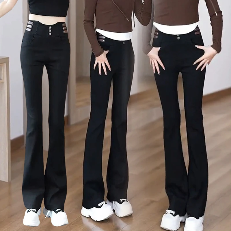 Black micro-flared leggings for women, high-waisted and slimming2024New style mid-aged spring and autumn bootcut pants
Black micro-flared leggings for women, high-waisted and slimming2024New style mid-aged spring and autumn bootcut pants