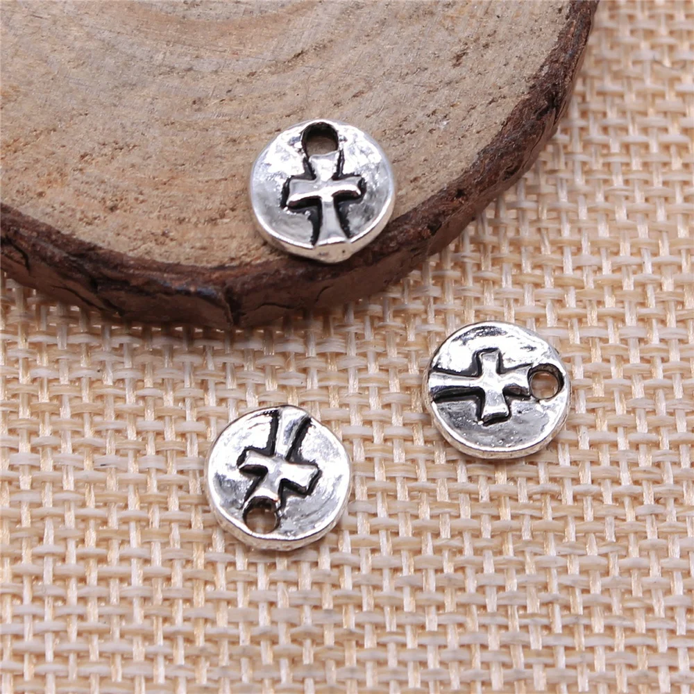 Wholesale 300pcs/bag 10x10mm Antique Silver Color Round Cross Tag Charms For Jewelry Making DIY Jewelry Findings
Wholesale 300pcs/bag 10x10mm Antique Silver Color Round Cross Tag Charms For Jewelry Making DIY Jewelry Findings
