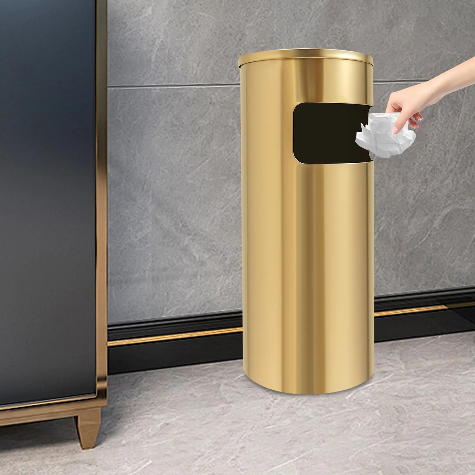 15L/3.3Gal Small Gold Trash Can with Swing lid Brass Bathroom Trash Can Bedroom Garbage Bin Stainless Steel Waste Bin with Inner
15L/3.3Gal Small Gold Trash Can with Swing lid Brass Bathroom Trash Can Bedroom Garbage Bin Stainless Steel Waste Bin with Inner
