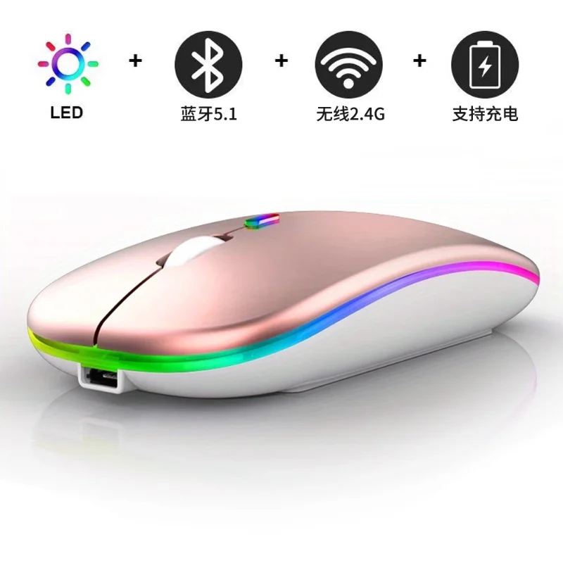 DZK0158 Wireless Mouse Bluetooth Dual-mode Rechargeable Battery 1600dpi Silent Office Gaming Mouse Suitable for Desktop Laptops
DZK0158 Wireless Mouse Bluetooth Dual-mode Rechargeable Battery 1600dpi Silent Office Gaming Mouse Suitable for Desktop Laptops
