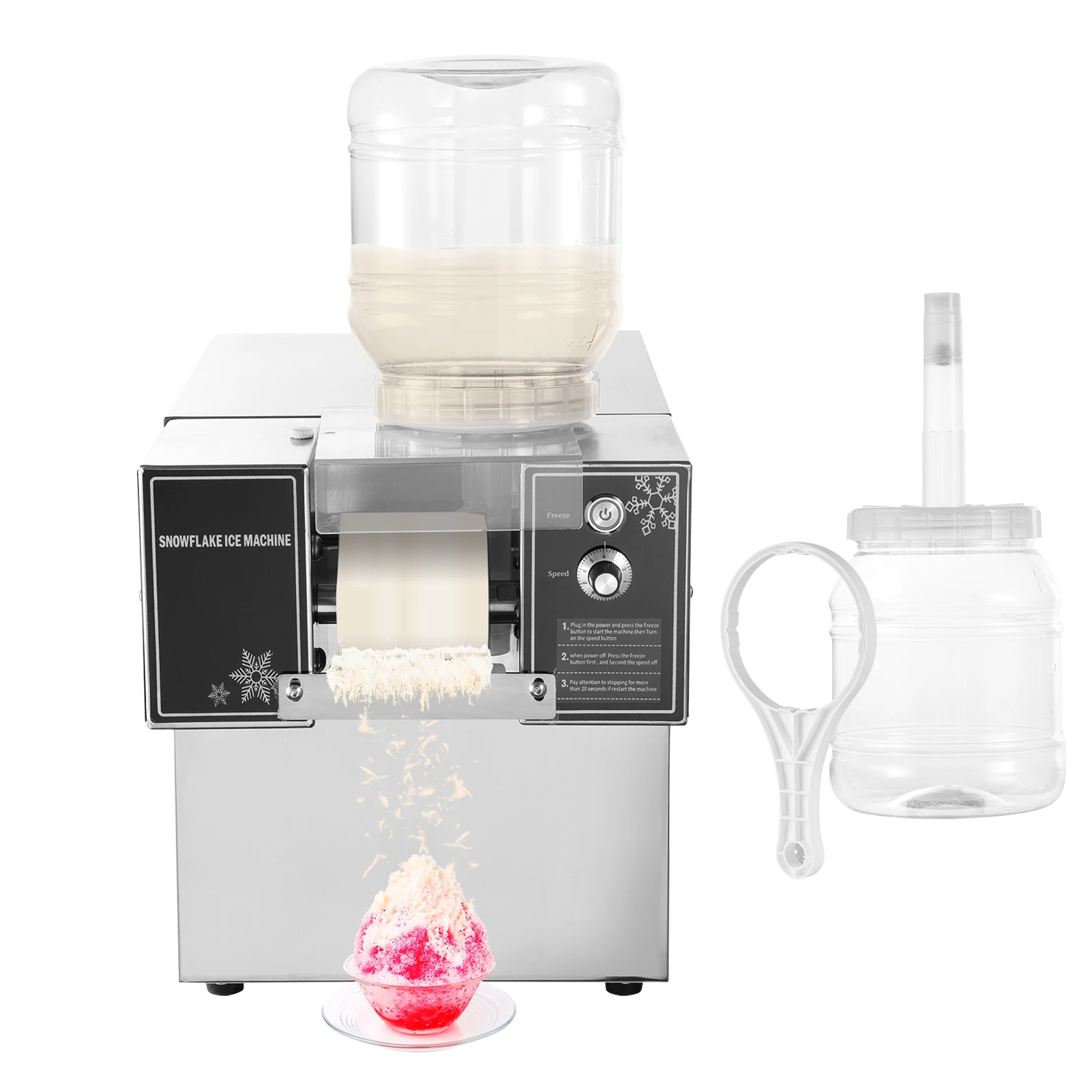 Snowflake Ice Machine, 44LBS/24H Snowflake Ice Maker, Ice-Shaver Machine with Stainless Steel Blade, Electric Snow Cone Maker with 0.2 Gal Tank, 40S Fast Pre-Cooling, for Home & Small Gatherings
Snowflake Ice Machine, 44LBS/24H Snowflake Ice Maker, Ice-Shaver Machine with Stainless Steel Blade, Electric Snow Cone Maker with 0.2 Gal Tank, 40S Fast Pre-Cooling, for Home & Small Gatherings
