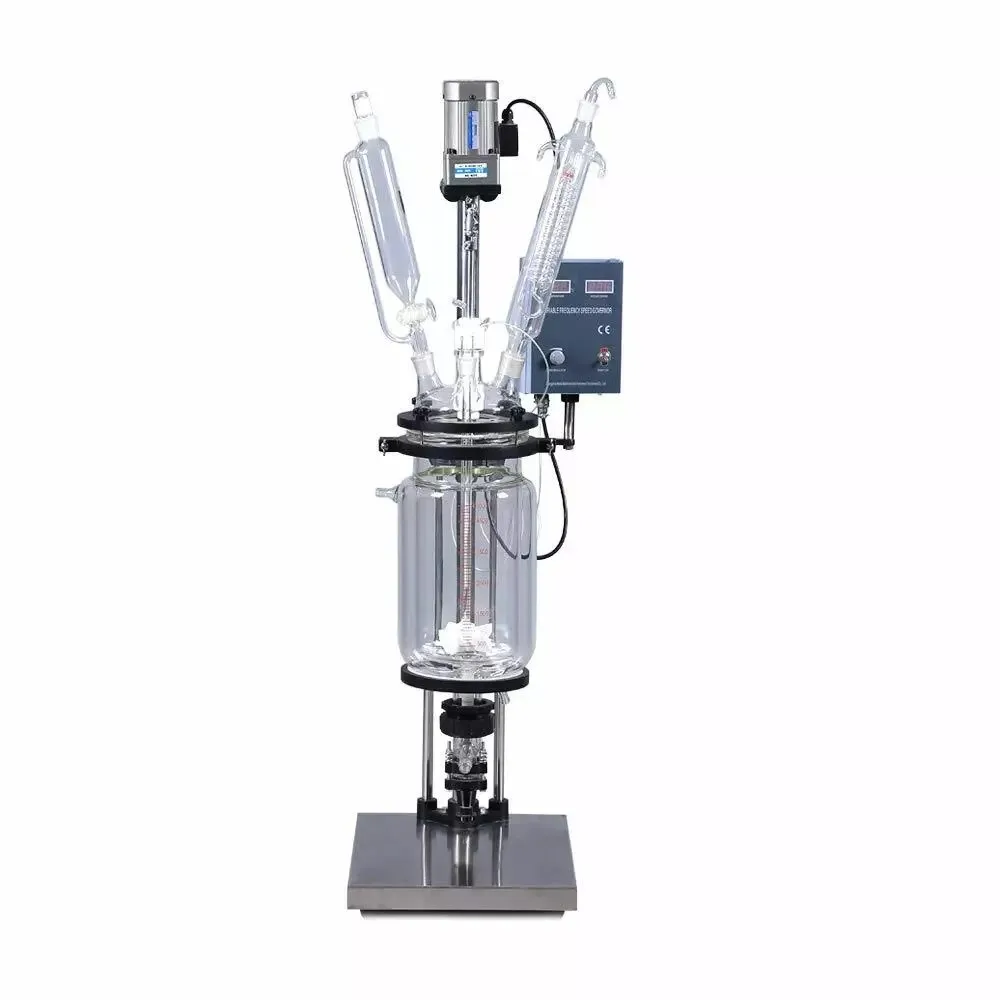 5L Laborator Double-Layer Glass Jacket Reactor Chemical Stirred Reaction Vessel
5L Laborator Double-Layer Glass Jacket Reactor Chemical Stirred Reaction Vessel