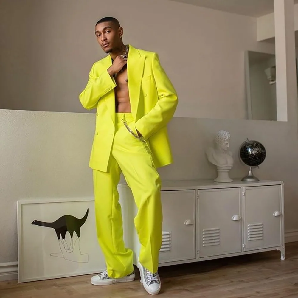 Fashion Double Breasted Men Suit Two Pieces(Jacket+Black Pants) Lapel Outfits Chic Casual Party Prom Wedding Set
Fashion Double Breasted Men Suit Two Pieces(Jacket+Black Pants) Lapel Outfits Chic Casual Party Prom Wedding Set