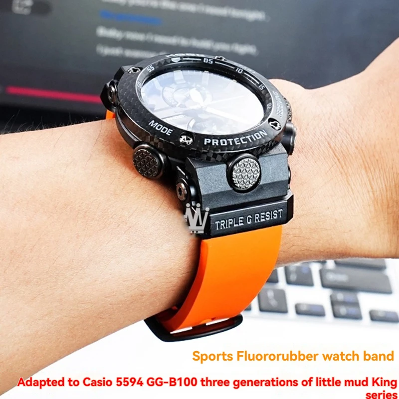 Для Casio G-SHOCK Air Hero 5588 GWR-B1000 модифицированный фторкаучуковый спортивный водонепроницаемый ремешок для часов аксессуары
Для Casio G-SHOCK Air Hero 5588 GWR-B1000 модифицированный фторкаучуковый спортивный водонепроницаемый ремешок для часов аксессуары